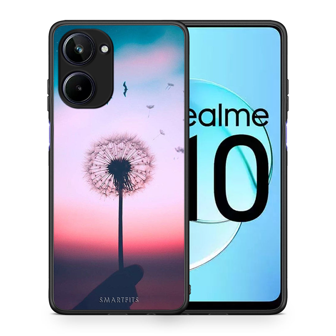 Θήκη Realme 10 Boho Wish από τη Smartfits με σχέδιο στο πίσω μέρος και μαύρο περίβλημα | Realme 10 Boho Wish Case with Colorful Back and Black Bezels