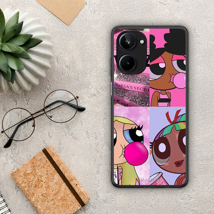 Θήκη Realme 10 Bubble Girls από τη Smartfits με σχέδιο στο πίσω μέρος και μαύρο περίβλημα | Realme 10 Bubble Girls Case with Colorful Back and Black Bezels