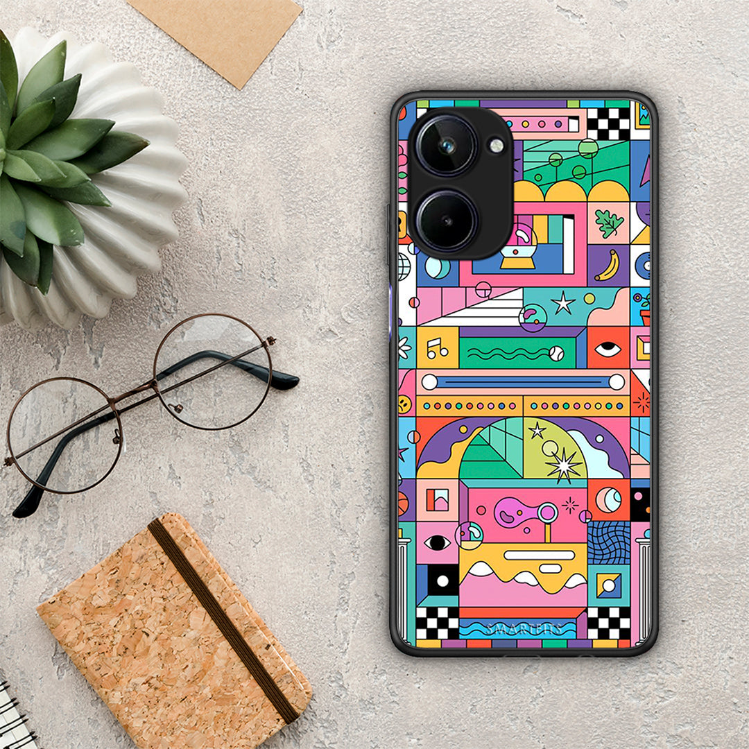 Θήκη Realme 10 Bubbles Soap από τη Smartfits με σχέδιο στο πίσω μέρος και μαύρο περίβλημα | Realme 10 Bubbles Soap Case with Colorful Back and Black Bezels