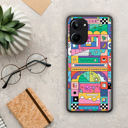 Θήκη Realme 10 Bubbles Soap από τη Smartfits με σχέδιο στο πίσω μέρος και μαύρο περίβλημα | Realme 10 Bubbles Soap Case with Colorful Back and Black Bezels