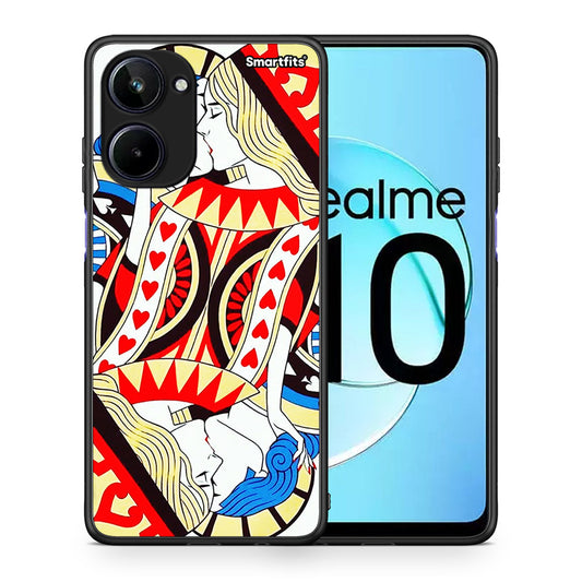 Θήκη Realme 10 Card Love από τη Smartfits με σχέδιο στο πίσω μέρος και μαύρο περίβλημα | Realme 10 Card Love Case with Colorful Back and Black Bezels