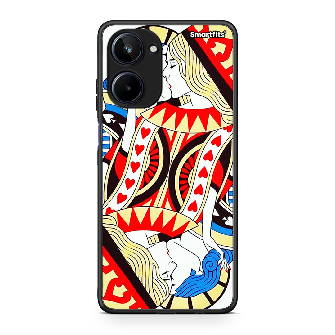 Θήκη Realme 10 Card Love από τη Smartfits με σχέδιο στο πίσω μέρος και μαύρο περίβλημα | Realme 10 Card Love Case with Colorful Back and Black Bezels