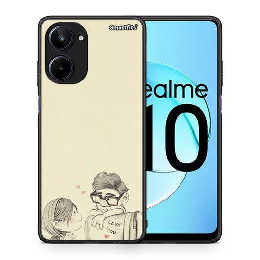 Θήκη Realme 10 Carl And Ellie από τη Smartfits με σχέδιο στο πίσω μέρος και μαύρο περίβλημα | Realme 10 Carl And Ellie Case with Colorful Back and Black Bezels