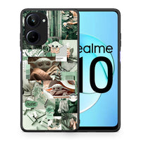 Thumbnail for Θήκη Realme 10 Collage Dude από τη Smartfits με σχέδιο στο πίσω μέρος και μαύρο περίβλημα | Realme 10 Collage Dude Case with Colorful Back and Black Bezels