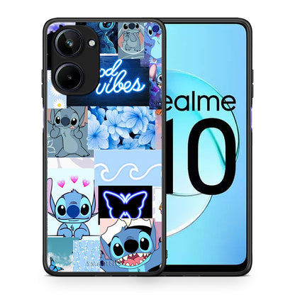 Θήκη Realme 10 Collage Good Vibes από τη Smartfits με σχέδιο στο πίσω μέρος και μαύρο περίβλημα | Realme 10 Collage Good Vibes Case with Colorful Back and Black Bezels