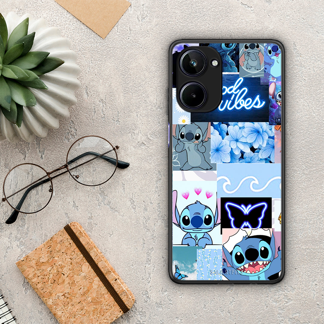 Θήκη Realme 10 Collage Good Vibes από τη Smartfits με σχέδιο στο πίσω μέρος και μαύρο περίβλημα | Realme 10 Collage Good Vibes Case with Colorful Back and Black Bezels