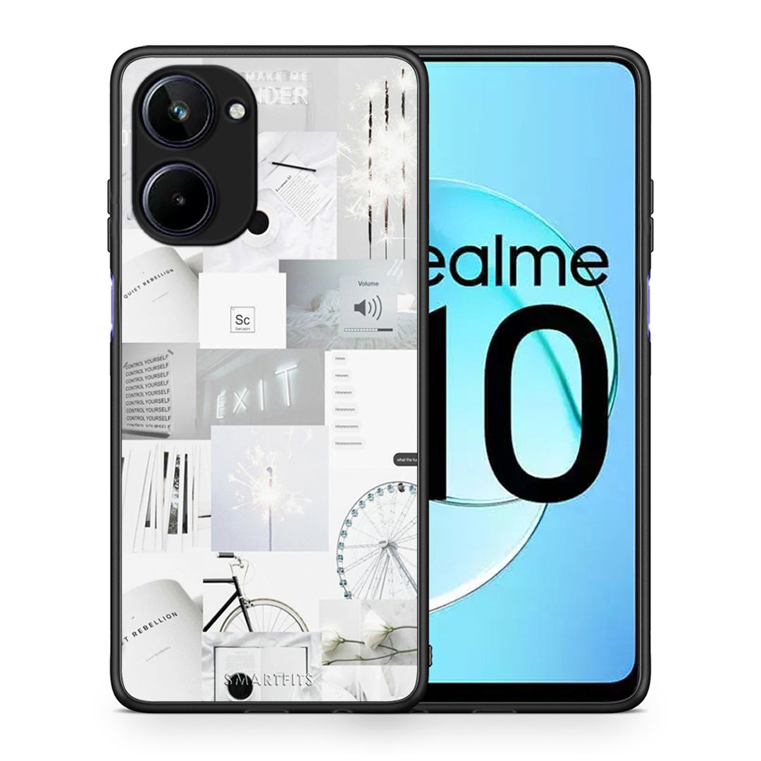 Θήκη Realme 10 Collage Make Me Wonder από τη Smartfits με σχέδιο στο πίσω μέρος και μαύρο περίβλημα | Realme 10 Collage Make Me Wonder Case with Colorful Back and Black Bezels