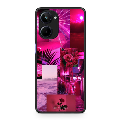 Θήκη Realme 10 Collage Red Roses από τη Smartfits με σχέδιο στο πίσω μέρος και μαύρο περίβλημα | Realme 10 Collage Red Roses Case with Colorful Back and Black Bezels