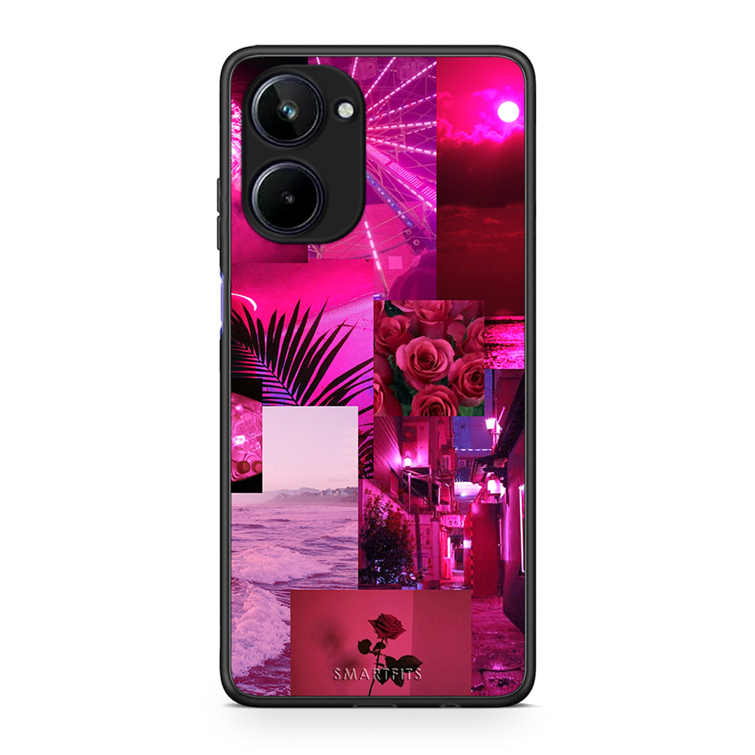 Θήκη Realme 10 Collage Red Roses από τη Smartfits με σχέδιο στο πίσω μέρος και μαύρο περίβλημα | Realme 10 Collage Red Roses Case with Colorful Back and Black Bezels