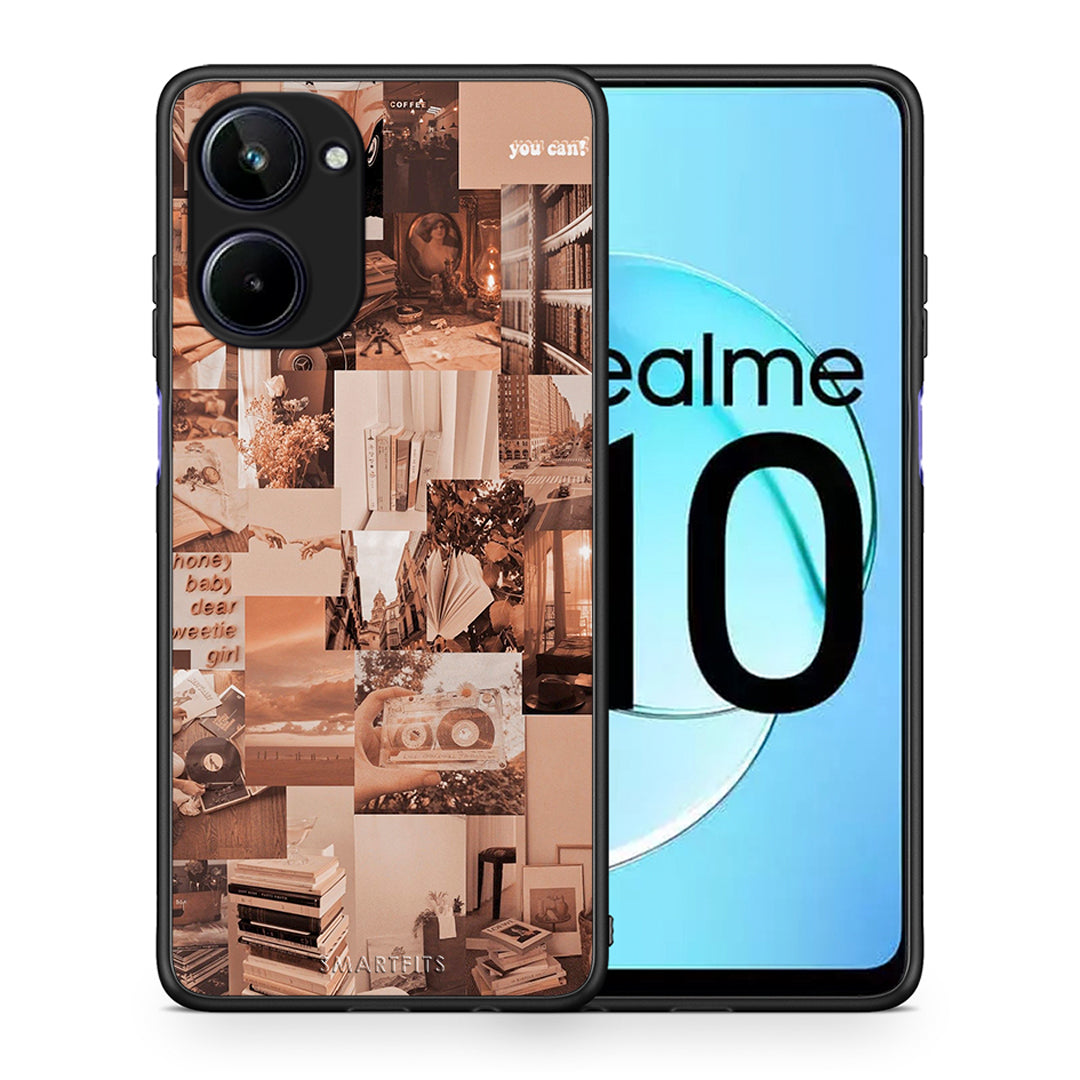 Θήκη Realme 10 Collage You Can από τη Smartfits με σχέδιο στο πίσω μέρος και μαύρο περίβλημα | Realme 10 Collage You Can Case with Colorful Back and Black Bezels