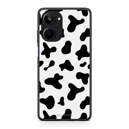 Θήκη Realme 10 Cow Print από τη Smartfits με σχέδιο στο πίσω μέρος και μαύρο περίβλημα | Realme 10 Cow Print Case with Colorful Back and Black Bezels