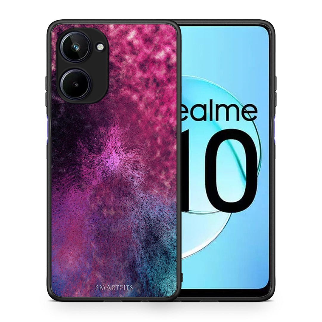 Θήκη Realme 10 Galactic Aurora από τη Smartfits με σχέδιο στο πίσω μέρος και μαύρο περίβλημα | Realme 10 Galactic Aurora Case with Colorful Back and Black Bezels