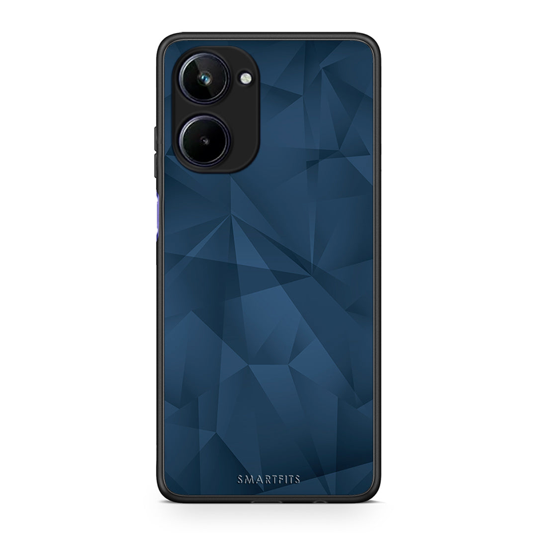 Θήκη Realme 10 Geometric Blue Abstract από τη Smartfits με σχέδιο στο πίσω μέρος και μαύρο περίβλημα | Realme 10 Geometric Blue Abstract Case with Colorful Back and Black Bezels