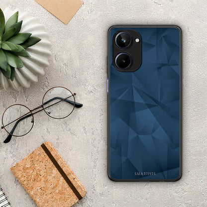Θήκη Realme 10 Geometric Blue Abstract από τη Smartfits με σχέδιο στο πίσω μέρος και μαύρο περίβλημα | Realme 10 Geometric Blue Abstract Case with Colorful Back and Black Bezels