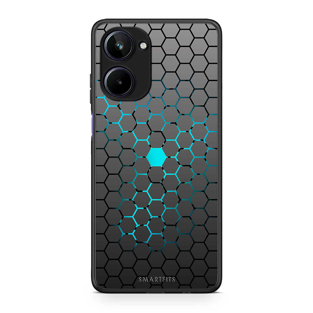 Θήκη Realme 10 Geometric Hexagonal από τη Smartfits με σχέδιο στο πίσω μέρος και μαύρο περίβλημα | Realme 10 Geometric Hexagonal Case with Colorful Back and Black Bezels