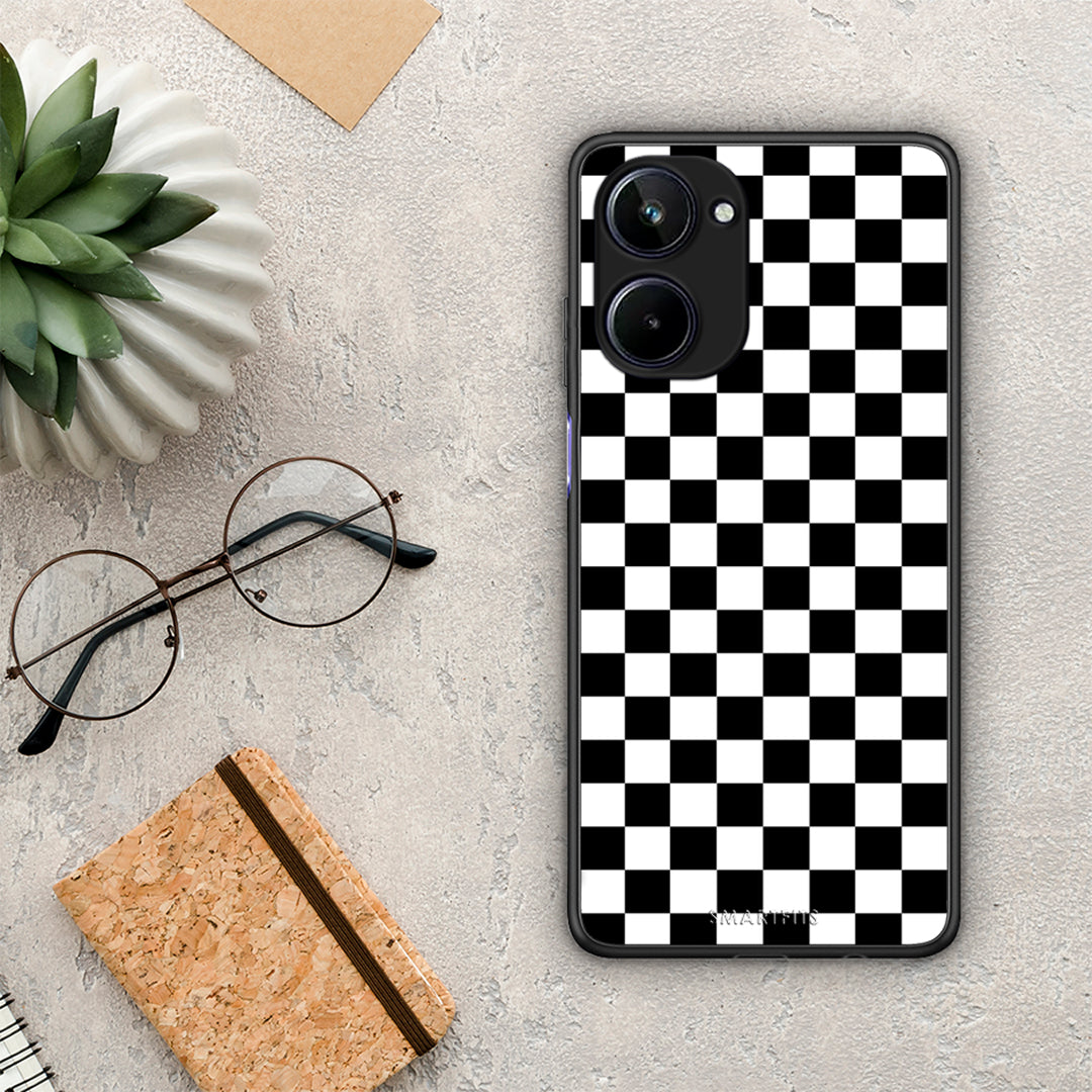 Θήκη Realme 10 Geometric Squares από τη Smartfits με σχέδιο στο πίσω μέρος και μαύρο περίβλημα | Realme 10 Geometric Squares Case with Colorful Back and Black Bezels