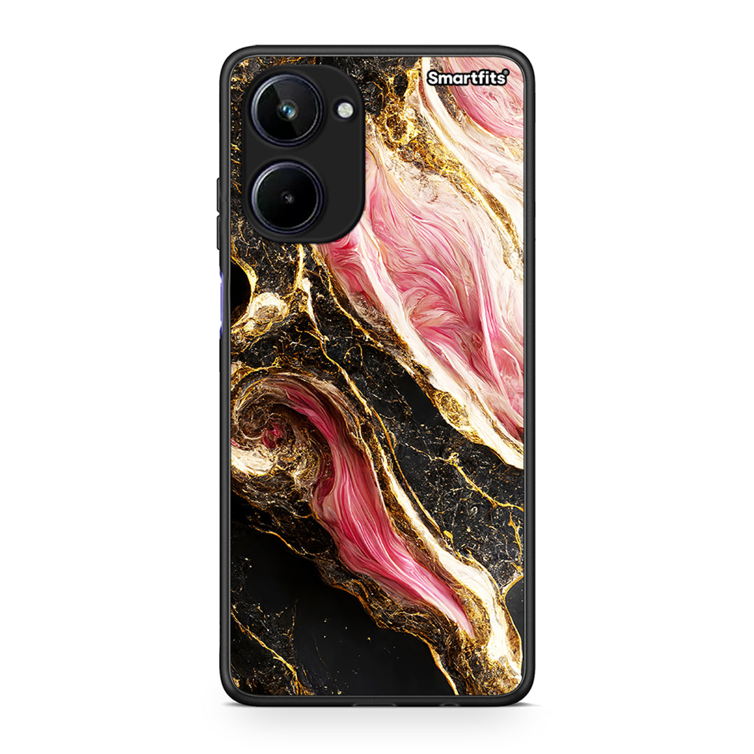 Θήκη Realme 10 Glamorous Pink Marble από τη Smartfits με σχέδιο στο πίσω μέρος και μαύρο περίβλημα | Realme 10 Glamorous Pink Marble Case with Colorful Back and Black Bezels