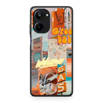 Θήκη Realme 10 Groovy Babe από τη Smartfits με σχέδιο στο πίσω μέρος και μαύρο περίβλημα | Realme 10 Groovy Babe Case with Colorful Back and Black Bezels