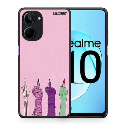 Θήκη Realme 10 Halloween Be A Lady από τη Smartfits με σχέδιο στο πίσω μέρος και μαύρο περίβλημα | Realme 10 Halloween Be A Lady Case with Colorful Back and Black Bezels