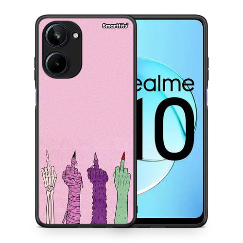 Θήκη Realme 10 Halloween Be A Lady από τη Smartfits με σχέδιο στο πίσω μέρος και μαύρο περίβλημα | Realme 10 Halloween Be A Lady Case with Colorful Back and Black Bezels