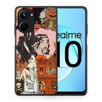 Thumbnail for Θήκη Realme 10 Halloween Collage από τη Smartfits με σχέδιο στο πίσω μέρος και μαύρο περίβλημα | Realme 10 Halloween Collage Case with Colorful Back and Black Bezels