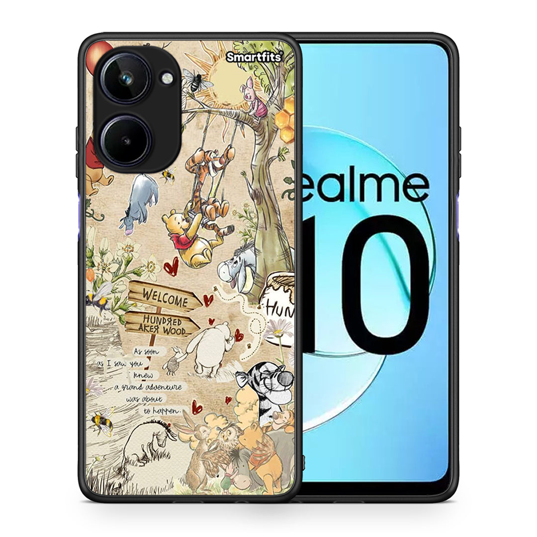 Θήκη Realme 10 Happy Friends από τη Smartfits με σχέδιο στο πίσω μέρος και μαύρο περίβλημα | Realme 10 Happy Friends Case with Colorful Back and Black Bezels