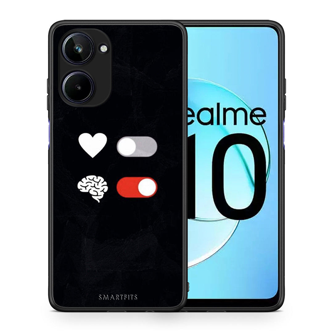 Θήκη Realme 10 Heart Vs Brain από τη Smartfits με σχέδιο στο πίσω μέρος και μαύρο περίβλημα | Realme 10 Heart Vs Brain Case with Colorful Back and Black Bezels