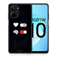 Thumbnail for Θήκη Realme 10 Heart Vs Brain από τη Smartfits με σχέδιο στο πίσω μέρος και μαύρο περίβλημα | Realme 10 Heart Vs Brain Case with Colorful Back and Black Bezels