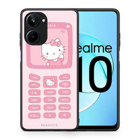 Thumbnail for Θήκη Realme 10 Hello Kitten από τη Smartfits με σχέδιο στο πίσω μέρος και μαύρο περίβλημα | Realme 10 Hello Kitten Case with Colorful Back and Black Bezels