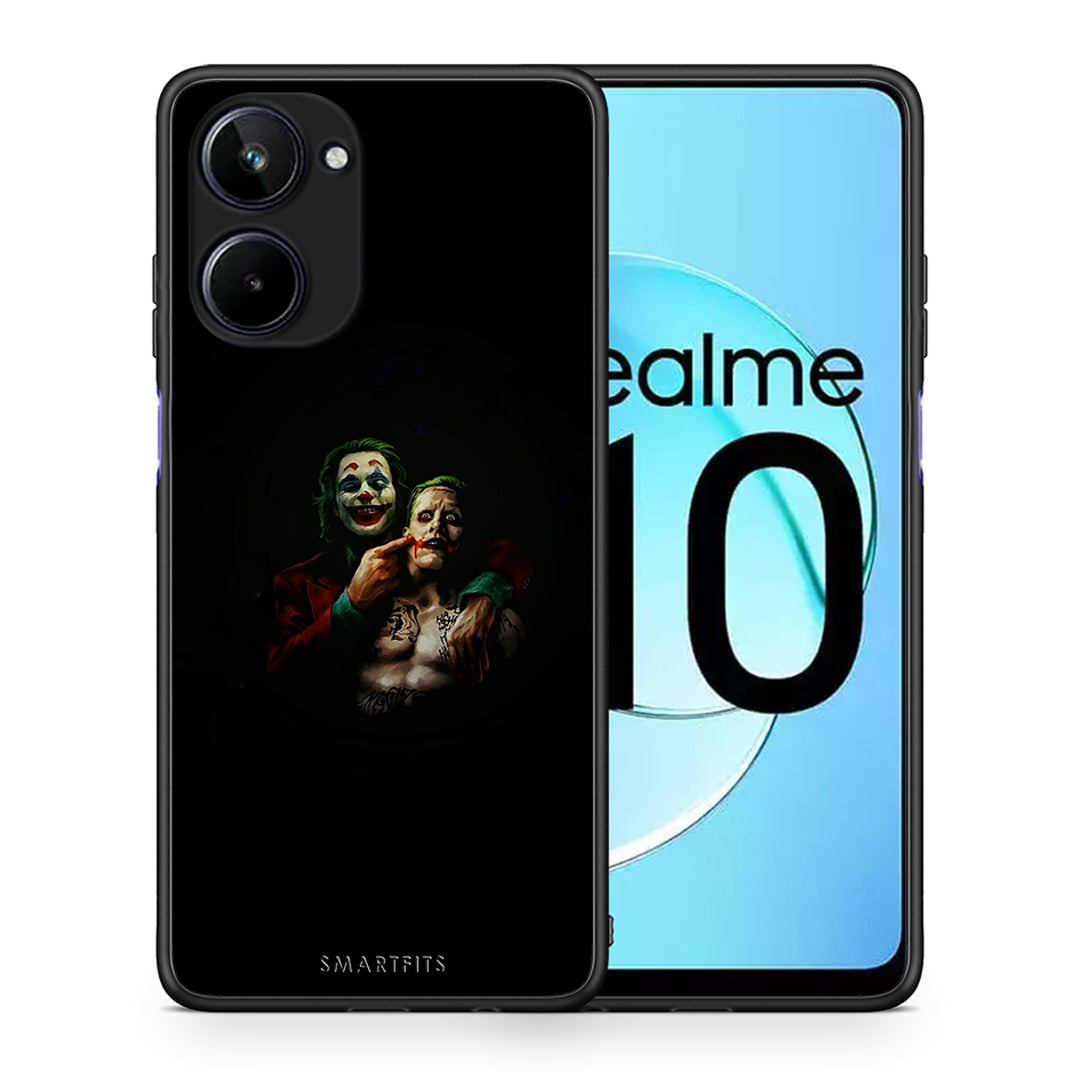 Θήκη Realme 10 Hero Clown από τη Smartfits με σχέδιο στο πίσω μέρος και μαύρο περίβλημα | Realme 10 Hero Clown Case with Colorful Back and Black Bezels