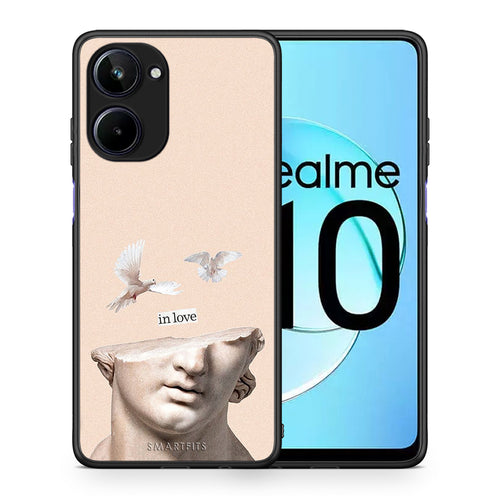 Θήκη Realme 10 In Love από τη Smartfits με σχέδιο στο πίσω μέρος και μαύρο περίβλημα | Realme 10 In Love Case with Colorful Back and Black Bezels