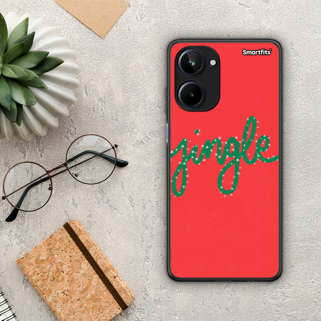 Θήκη Realme 10 Jingle Xmas από τη Smartfits με σχέδιο στο πίσω μέρος και μαύρο περίβλημα | Realme 10 Jingle Xmas Case with Colorful Back and Black Bezels