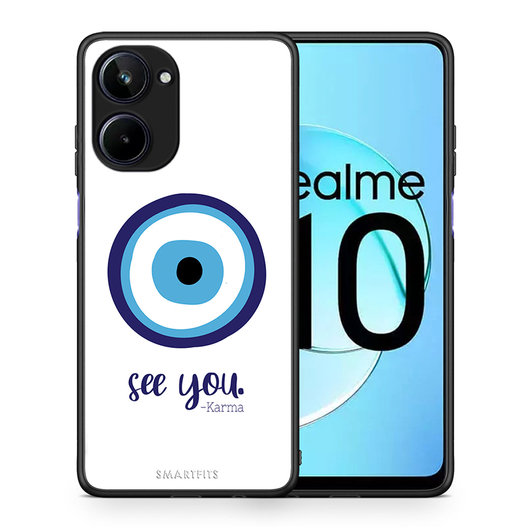 Θήκη Realme 10 Karma Says από τη Smartfits με σχέδιο στο πίσω μέρος και μαύρο περίβλημα | Realme 10 Karma Says Case with Colorful Back and Black Bezels