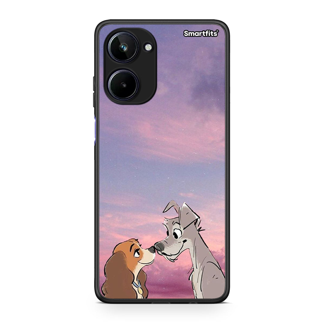 Θήκη Realme 10 Lady And Tramp από τη Smartfits με σχέδιο στο πίσω μέρος και μαύρο περίβλημα | Realme 10 Lady And Tramp Case with Colorful Back and Black Bezels