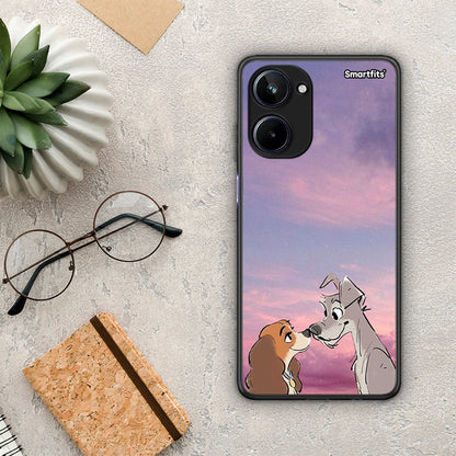 Θήκη Realme 10 Lady And Tramp από τη Smartfits με σχέδιο στο πίσω μέρος και μαύρο περίβλημα | Realme 10 Lady And Tramp Case with Colorful Back and Black Bezels