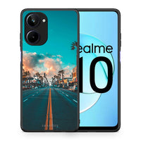 Thumbnail for Θήκη Realme 10 Landscape City από τη Smartfits με σχέδιο στο πίσω μέρος και μαύρο περίβλημα | Realme 10 Landscape City Case with Colorful Back and Black Bezels