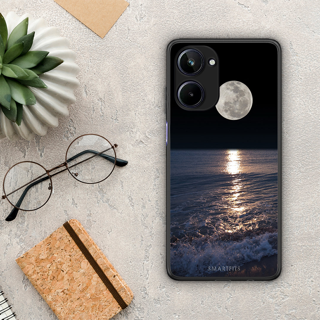 Θήκη Realme 10 Landscape Moon από τη Smartfits με σχέδιο στο πίσω μέρος και μαύρο περίβλημα | Realme 10 Landscape Moon Case with Colorful Back and Black Bezels