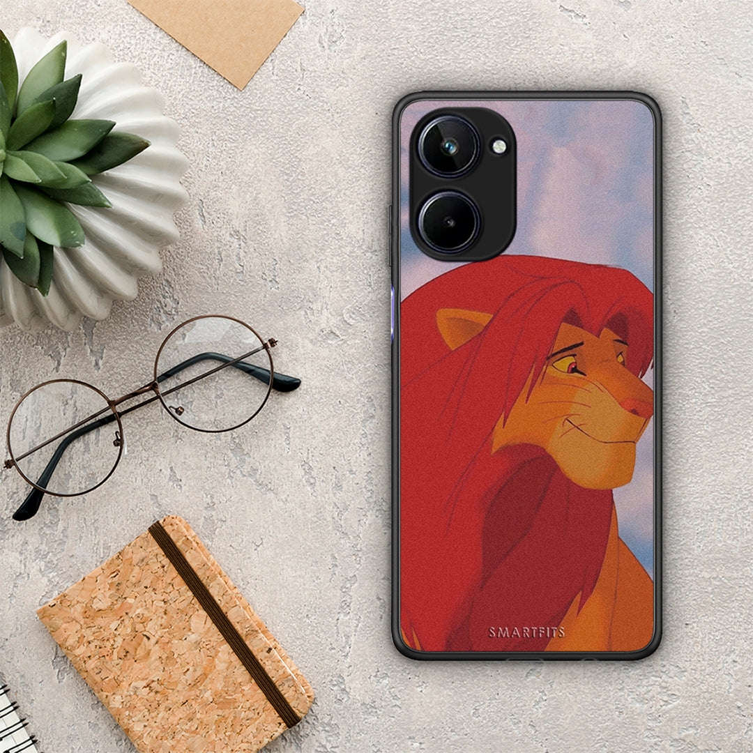 Θήκη Realme 10 Lion Love 1 από τη Smartfits με σχέδιο στο πίσω μέρος και μαύρο περίβλημα | Realme 10 Lion Love 1 Case with Colorful Back and Black Bezels