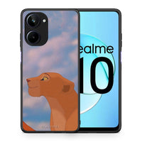 Thumbnail for Θήκη Realme 10 Lion Love 2 από τη Smartfits με σχέδιο στο πίσω μέρος και μαύρο περίβλημα | Realme 10 Lion Love 2 Case with Colorful Back and Black Bezels