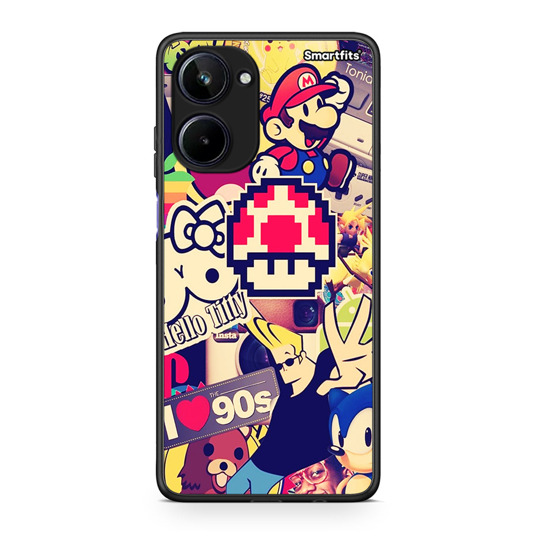 Θήκη Realme 10 Love The 90s από τη Smartfits με σχέδιο στο πίσω μέρος και μαύρο περίβλημα | Realme 10 Love The 90s Case with Colorful Back and Black Bezels