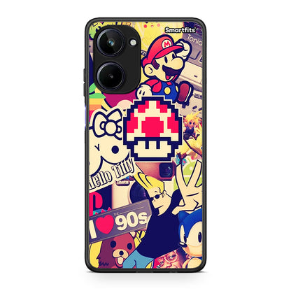 Θήκη Realme 10 Love The 90s από τη Smartfits με σχέδιο στο πίσω μέρος και μαύρο περίβλημα | Realme 10 Love The 90s Case with Colorful Back and Black Bezels