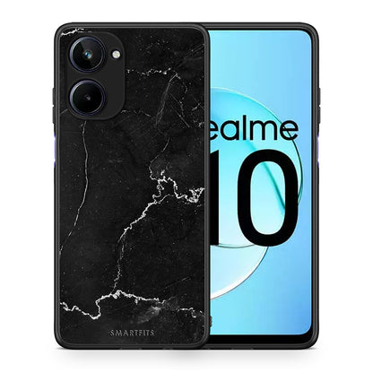 Θήκη Realme 10 Marble Black από τη Smartfits με σχέδιο στο πίσω μέρος και μαύρο περίβλημα | Realme 10 Marble Black Case with Colorful Back and Black Bezels