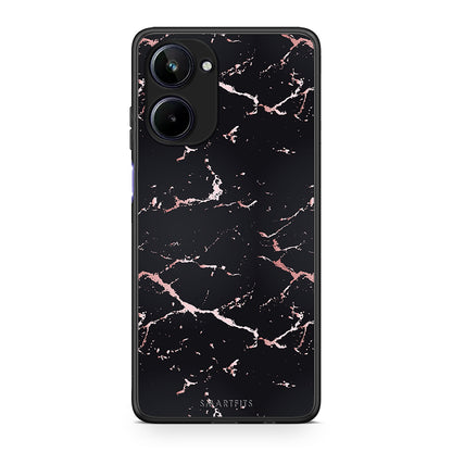 Θήκη Realme 10 Marble Black Rosegold από τη Smartfits με σχέδιο στο πίσω μέρος και μαύρο περίβλημα | Realme 10 Marble Black Rosegold Case with Colorful Back and Black Bezels