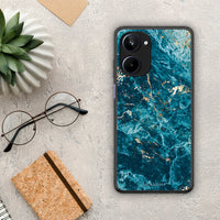 Thumbnail for Θήκη Realme 10 Marble Blue από τη Smartfits με σχέδιο στο πίσω μέρος και μαύρο περίβλημα | Realme 10 Marble Blue Case with Colorful Back and Black Bezels