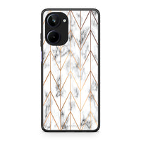 Thumbnail for Θήκη Realme 10 Marble Gold Geometric από τη Smartfits με σχέδιο στο πίσω μέρος και μαύρο περίβλημα | Realme 10 Marble Gold Geometric Case with Colorful Back and Black Bezels