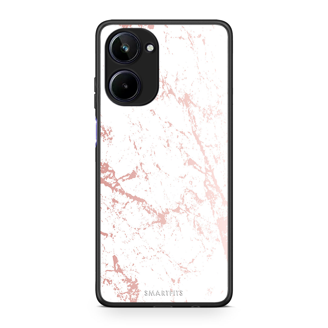 Θήκη Realme 10 Marble Pink Splash από τη Smartfits με σχέδιο στο πίσω μέρος και μαύρο περίβλημα | Realme 10 Marble Pink Splash Case with Colorful Back and Black Bezels