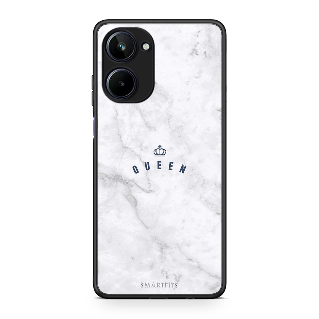 Θήκη Realme 10 Marble Queen από τη Smartfits με σχέδιο στο πίσω μέρος και μαύρο περίβλημα | Realme 10 Marble Queen Case with Colorful Back and Black Bezels