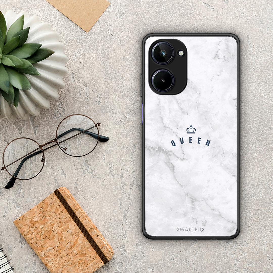 Θήκη Realme 10 Marble Queen από τη Smartfits με σχέδιο στο πίσω μέρος και μαύρο περίβλημα | Realme 10 Marble Queen Case with Colorful Back and Black Bezels