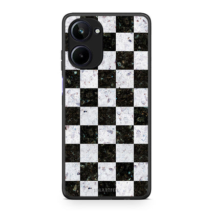 Θήκη Realme 10 Marble Square Geometric από τη Smartfits με σχέδιο στο πίσω μέρος και μαύρο περίβλημα | Realme 10 Marble Square Geometric Case with Colorful Back and Black Bezels
