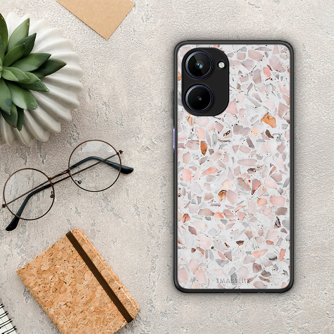 Θήκη Realme 10 Marble Terrazzo από τη Smartfits με σχέδιο στο πίσω μέρος και μαύρο περίβλημα | Realme 10 Marble Terrazzo Case with Colorful Back and Black Bezels